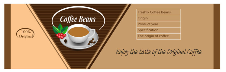 roasted coffee beans label design vector