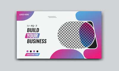 Corporate business YouTube thumbnail and web banner design template for creative digital marketing agency