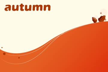 autumn abstract background in warm orange shades with leaves