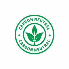 carbon neutral green rubber stamp, vector illustration