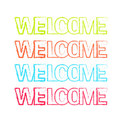 Welcome word and flat vector file