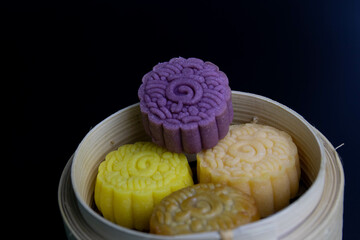 Close up Moon Cake for celebrating Mid-Autumn Festival