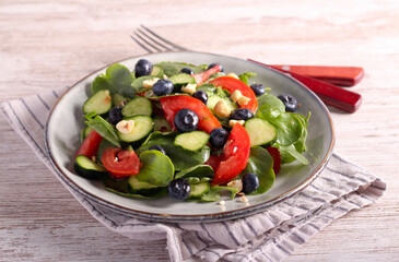 Watercress and blueberry salad