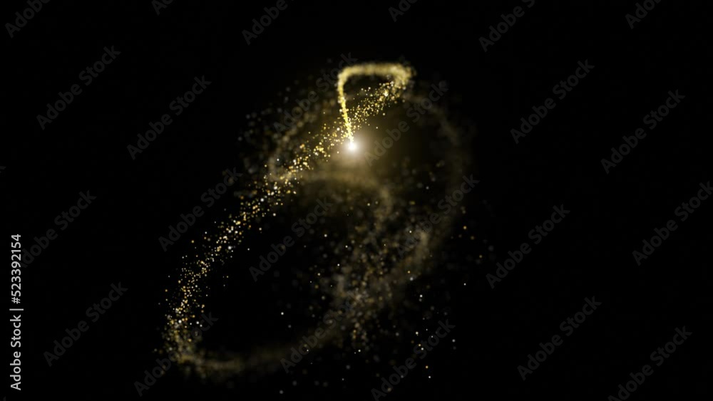Canvas Prints isolated on black sparkles magic light streaks. endless loop animation background.
