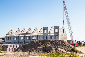 Construction of new homes in a new residential area.