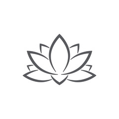 linear lotus logo templates. Vector floral linear lotus logo. Design lotus flower outline. Vector illustration. Lotus icon.
