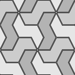 Mosaic. Zigzag figures ornament. Repeated puzzle shapes background. Mosaics motif. Tiles wallpaper. Parquet art backdrop. Digital paper, page fills, web design, textile print. Seamless pattern image.