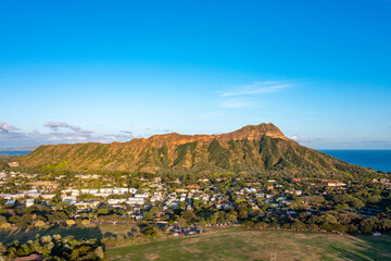 Aerial Shot of Leahi Diamond Head, Waikiki, Honolulu, Oahu, Hawaii © Kyo46