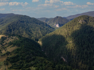 Naklejka premium Aerial Summer view of Rhodope Mountains, Bulgaria