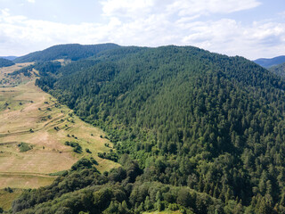 Naklejka premium Aerial Summer view of Rhodope Mountains, Bulgaria