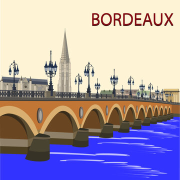 Pont de Pierre bridge in Bordeaux