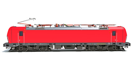 Diesel Locomotive 3D rendering on white background