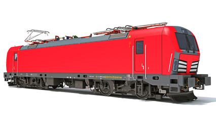 Diesel Locomotive 3D rendering on white background