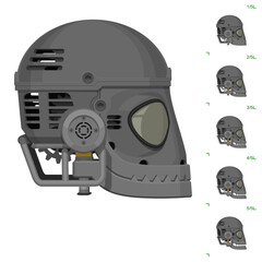 Iron monster on white background