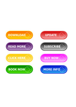 Set of vector modern trendy buttons. Trendy colors on white background
