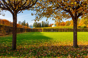 Catherine park in autumn foliage, Tsarskoe Selo (Pushkin), Saint Petersburg, Russia
