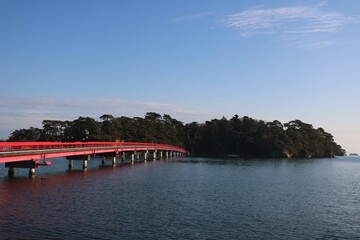 Fototapeta na wymiar Matsushima red brigde. Taken in 10th December 2020