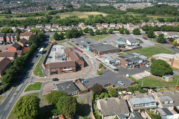 aerial view of urban housing estate and community. Sutton Park housing estate, to the north east of Kingston upon Hull, Yorkshire 
