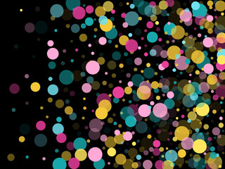 Bokeh confetti circles decoration holiday background.