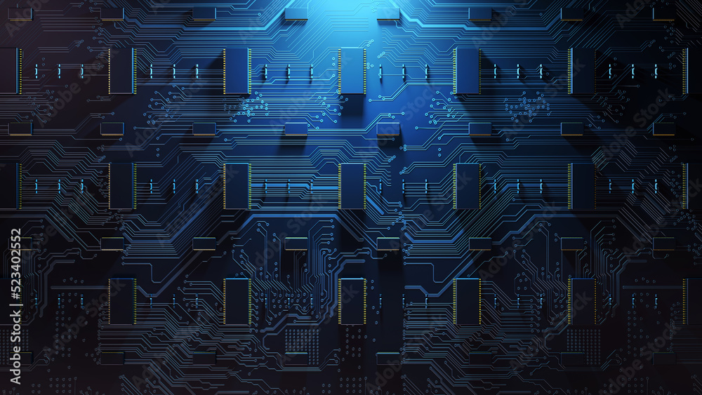 Wall mural printed circuit board, technology background/technology background of the abstract computer motherbo