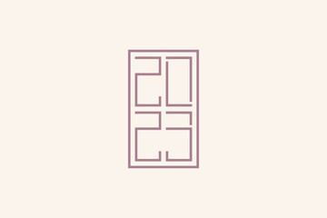 New 2023 Year typography design. Line art logo. Vector illustration.