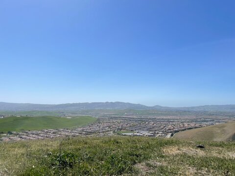 landscape with mountains and blue sky