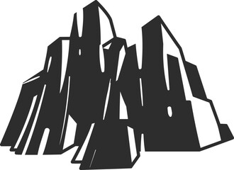 Natural rock formation. High stone block. Geology symbol