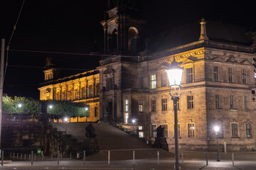 Fototapeta na wymiar Dresden city center in Germany at night