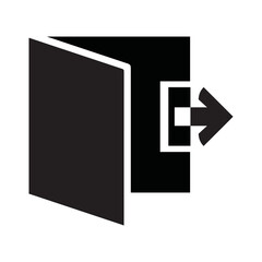 Arrow door exit output icon | Black Vector illustration |