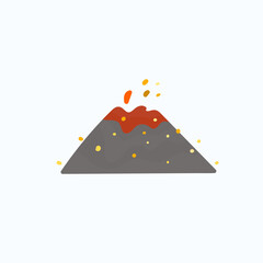 volcano eruption cartoon vector illustration