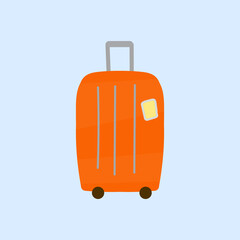 red suitcase cartoon vector illustration