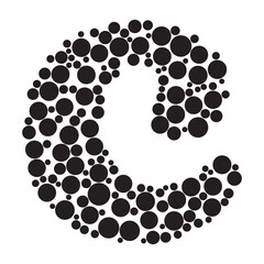 Alphabet letter c with modern style