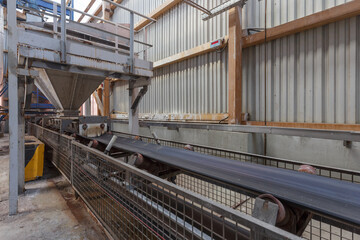 Conveyor belt equipment in chemical mill.