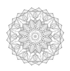 mandala geométrico y complejo para colorear