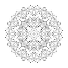 mandala geométrico y complejo para colorear