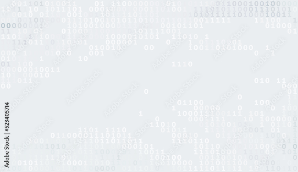 Aufkleber Simple light grey binary background with ones and zeros