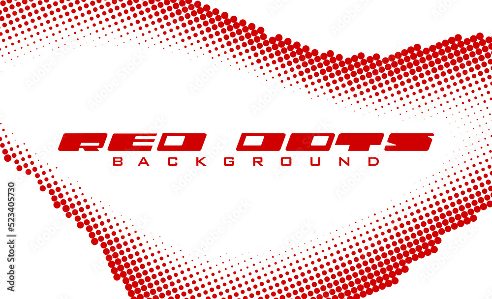 Poster Abstract background by red dots with halftone effect