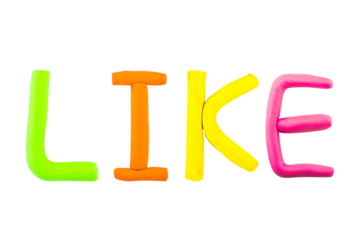 message like Funny plasticine alphabet letters on white background