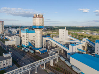 Aerial view of big chemical plant.