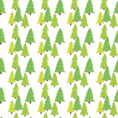 Seamless decorative pattern on Christmas theme Christmas trees simple doodle illustrations