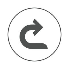 Arrow direction u turn point icon | Circle version icon |