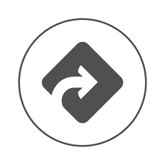Turn arrow direction right up icon | Circle version icon |