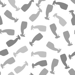 Cartoon silhouette seamless spray bottle washing pattern for Covid-19 accessories and wrapping paper