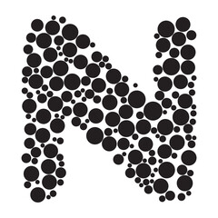 Alphabet letter n with modern style