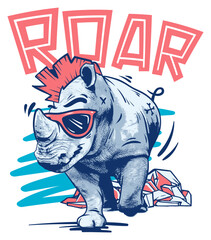 Cool rhino with a urban rock look © ivangonzzalez