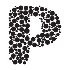 Alphabet letter p with modern style