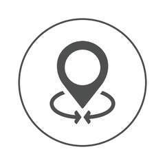 Pin pointer location arrows icon | Circle version icon |