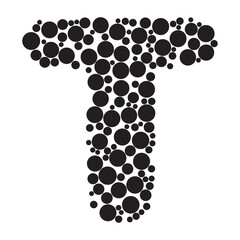 Alphabet letter t with modern style