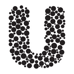 Alphabet letter u with modern style