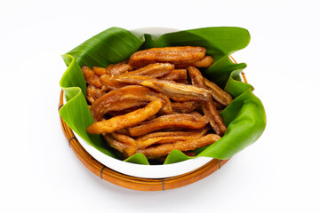 Sun dried banana. Fruit snack